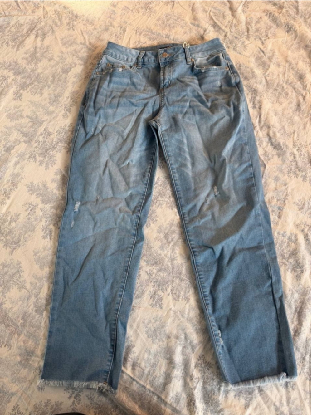 Flamingals Mid Rise Straight Leg Cropped Jeans S